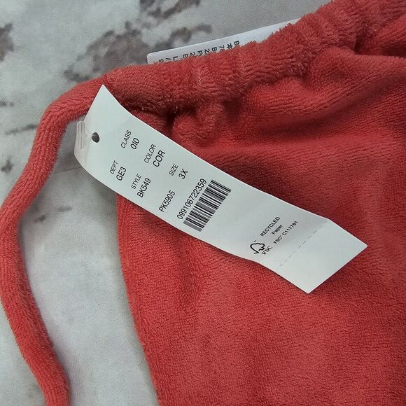 J Crew Swim Top 3X Coral Pink Terry Bandeau Bikini Tie Back String BK549 - Picture 8 of 9